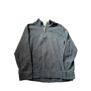 Lands' End Men's Quarter Zip Blue Size Large 42-44 Cotton
